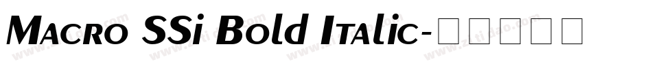 Macro SSi Bold Italic字体转换